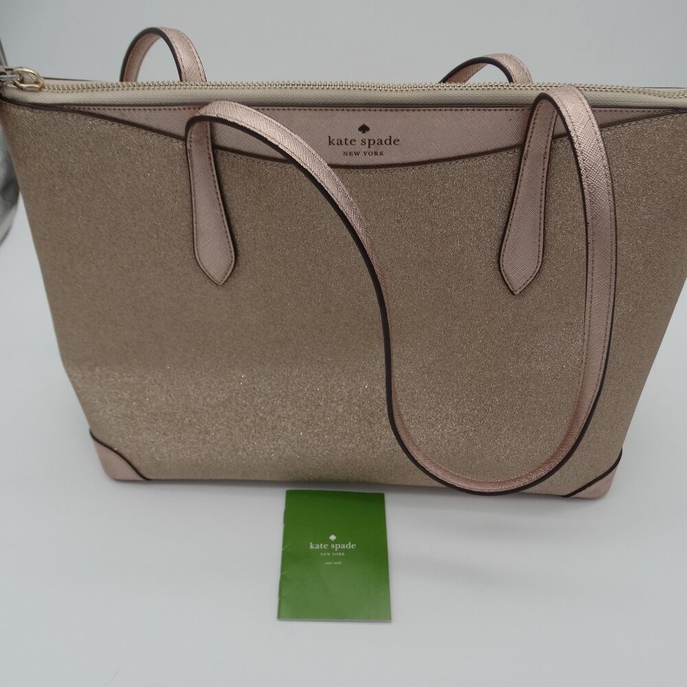 Kate Spade New York Shimmy Glitter Rose Gold  Tote